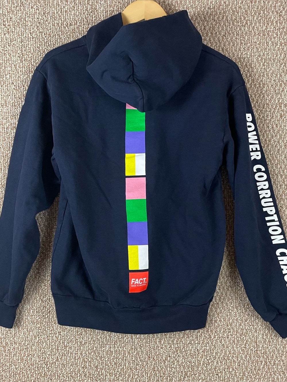 Fact. Made to Destroy Hoodie Mens Small Streetwear Color Bar Chaos Skater USA R1